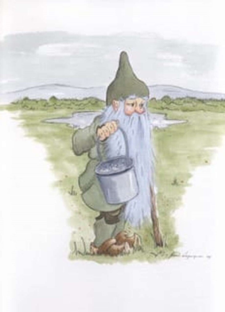 Bilden på Gröngubben har skapats av konstnären Karin Lagergren, från Bäsna. Illustration: Karin Lagergren