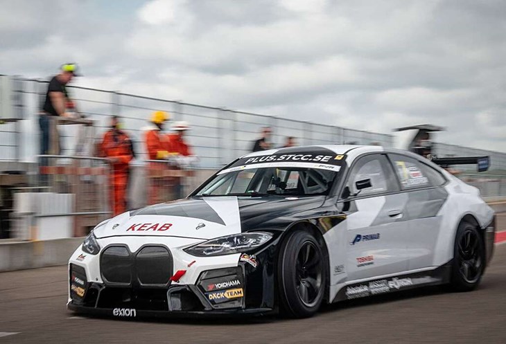 Det blev lysande debut för Sätersonen Jonathan Engström vid STCC. FOto: Pressbild