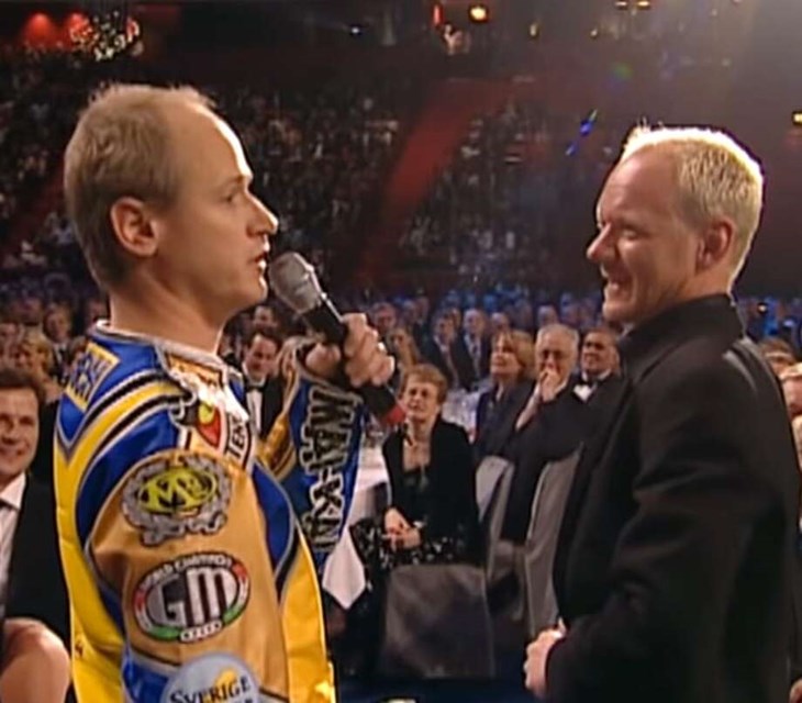 Från början var komikern Robert Gustafssons imitation av Tony Rickardsson väldigt uppskattat. Men det har kommit surt efter. Foto: Skärmklipp från Youtube