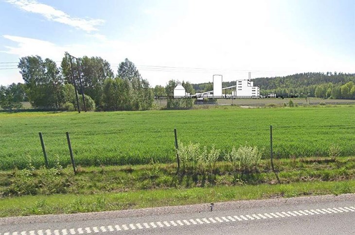 Illustrationen av kraftvärmeverket som visades under måndagsmötet. I handlingen står att skalan är grovt uppskattad. Illustration: Hedemora Energi.