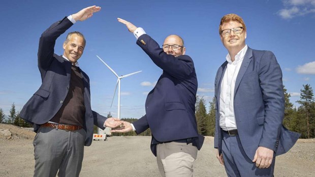 Älgkullens vindkraftverk på full kapacitet