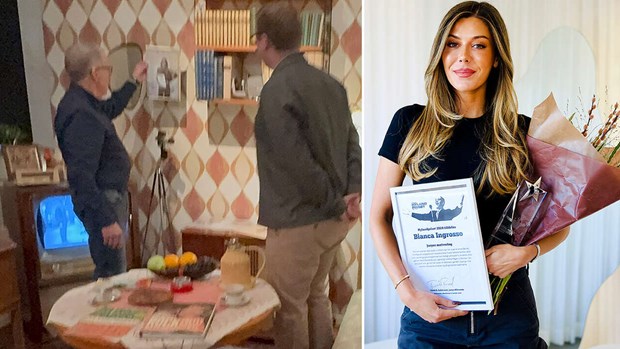 Porträttet på Bianca är nu på plats