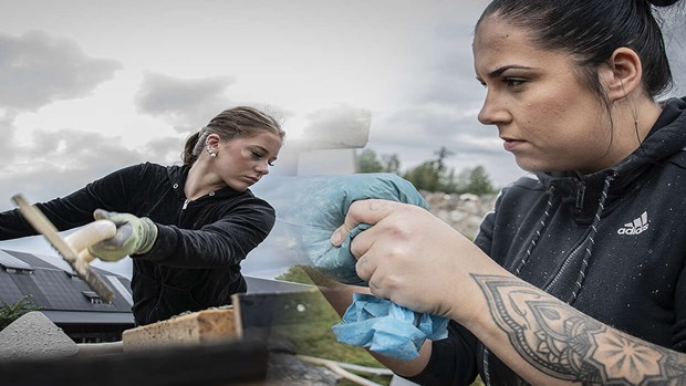Noelle och My ska bli murare – började med klosterruinen Noelle och My ska bli murare – började med klosterruinen