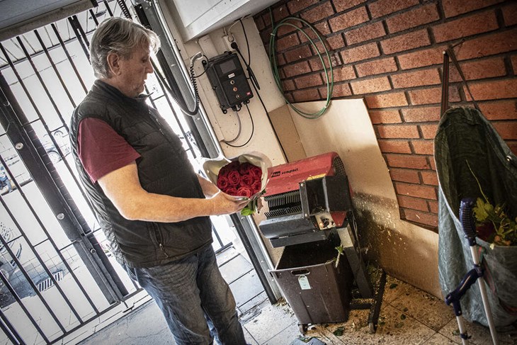 Den här avbladnings-, och snittmaskinen är något av det Peter nu kommer att arbeta vidare med. Foto: Christian Larsen
