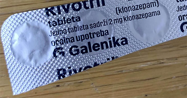 Klonazepam är narkotikaklassat och är ett bensodiazepin. Foto: Polisen