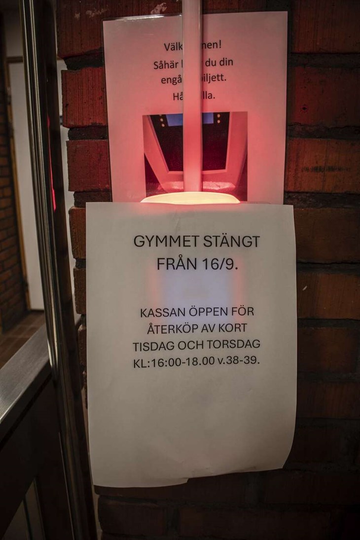Gymmet stängde i samband med badet men hade öppet för befintliga kunder fram till den 15 september 2025. Foto: Christian Larsen