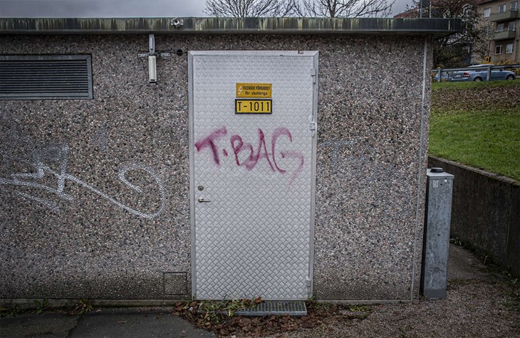 En återkommande tagg i Hedemora gäckar bland andra polisen. Foto: Christian Larsen