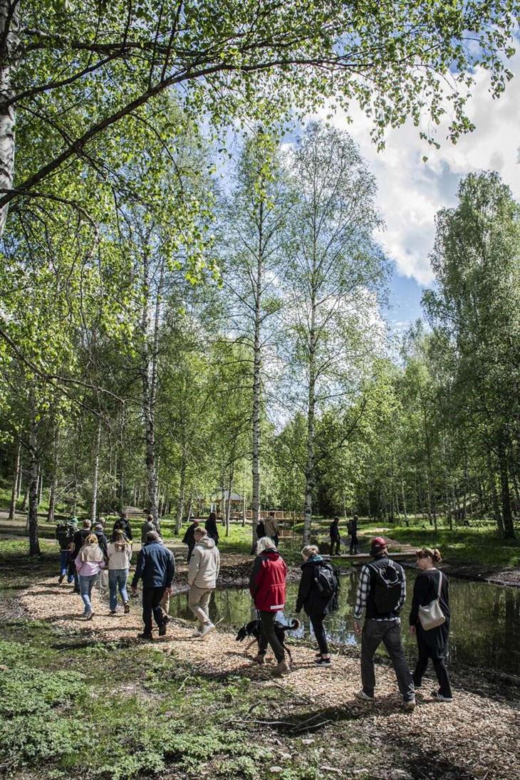 Gestaltningen av lärplatsen har tagits fram av Tilda Elveskog och Mira Åhlén i sitt examensarbete i landskapsarkitektur på SLU. Foto: Christian Larsen