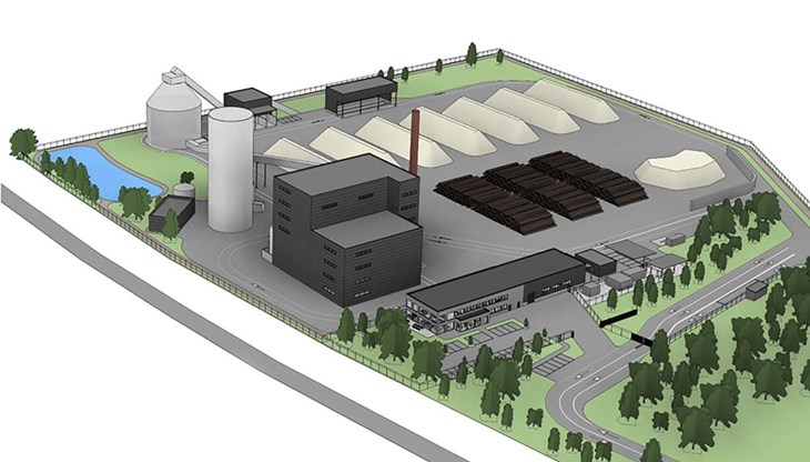 Så kan kraftvärmeverket komma att se ut. Illustration: Hedemora kommuns handlingar