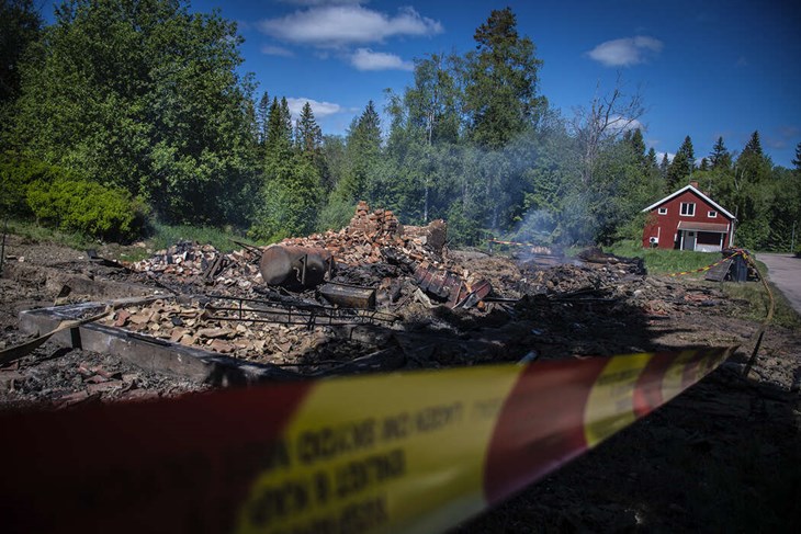 I början av maj hölls ett medborgarmöte i Garpenberg tillsammans med kommunen, räddningstjänst, polis, Svenska kyrkan och Boliden gällande bränderna. Foto: Christian Larsen