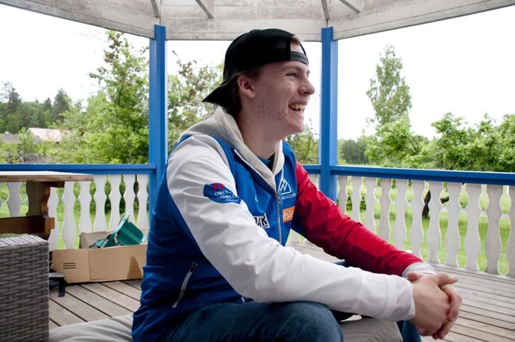 "På fritiden umgås man med kompisarna såklart, men sen tränar man ju med kompisarna också", säger Aaron. Foto: Lisa Björklund