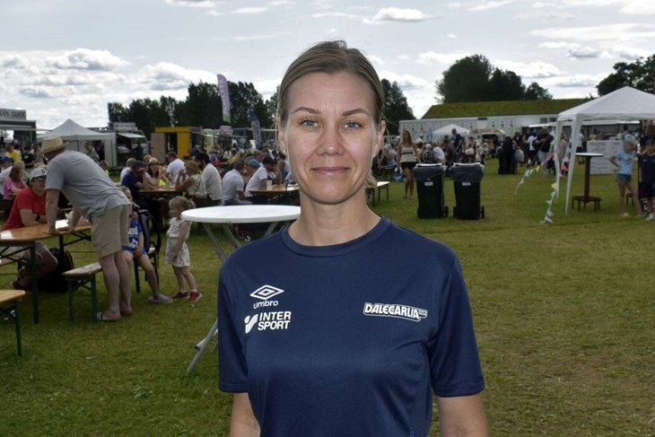I vimlet vid matområdet sprang Lokalt i:s utsände på cupgeneralen Johanna Olsson som var nöjd med årets turnering. Foto: Pär Sönnert