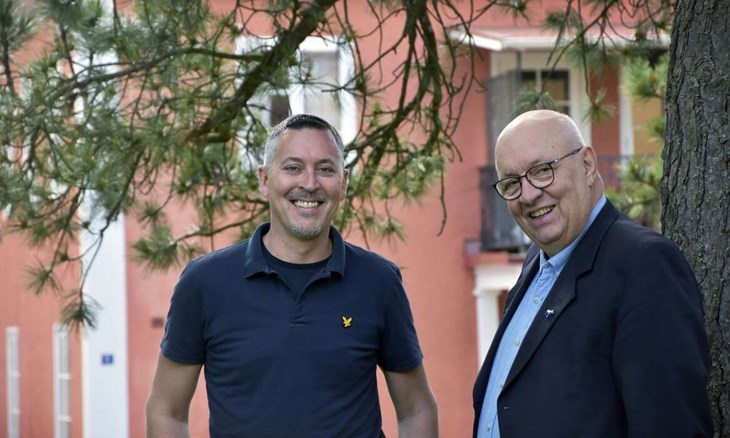 Björn Ljungqvist och Ulf Berg, oppositionsråd för Moderaterna i Region Dalarna. Nu riktar duon fokus mot höstens regionval. Foto: Sonny Jonasson