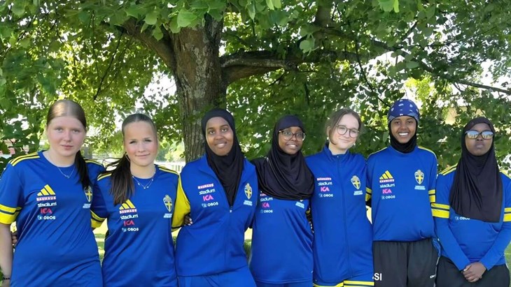 Ledarna från vänster: Nelly Olsson, Sofie Müller, Samiya Sheikh, Zahra Mohamud Ahmed, Sara Müller, Sawda Ismail Idan samt Tasnim Mohamud Ahmed. Foto: privat