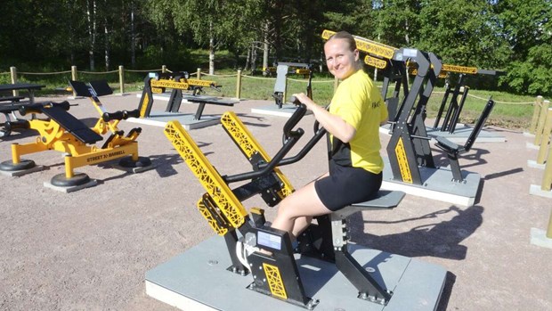 Efterlängtat utegym invigt Efterlängtat utegym invigt