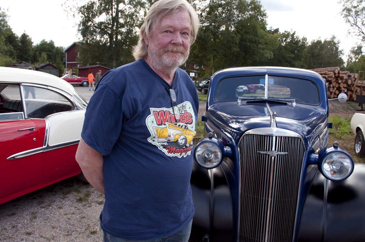 Robert Michols var på träffen med en cheva från 1937 som han byggt själv. Foto: Lisa Björklund
