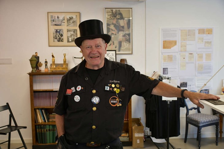 Torbjörn Dahlström bemannade Skorstensfejaryrkets museum.