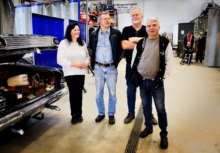 Borlänges raggare fick en egen motorgård och bildade Yankee Car Club för 50 år sedan. Här är några av dem som var med vid starten: Eva Hisved, "Henka" Söderstad, Bengt-Åke Karlsson och Bengt "Pricken" Eriksson. Foto: Karin Diffner