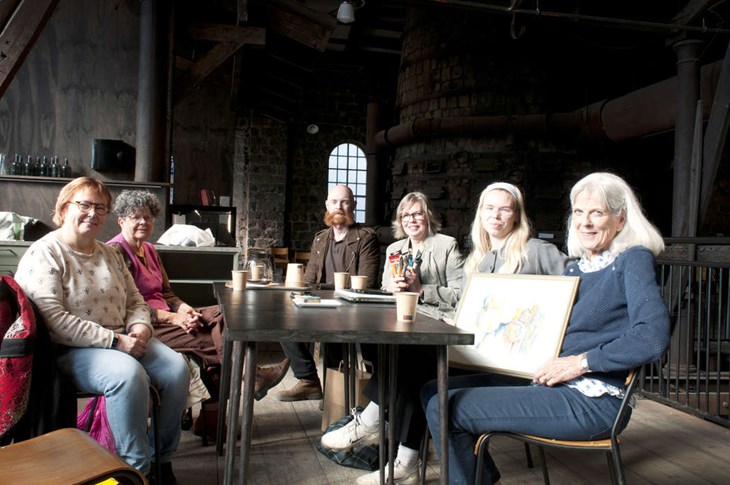 Arbetsgruppen. På bild saknas Birgitta Boquist Arvidsson från Folkare konstförening. Foto: Lisa Björklund