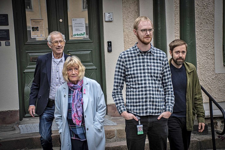 Den politiska majoriteten när den presenterades förra hösten. Intentionen var att den nu skulle fortsätta kommande mandatperiod. Foto: Christian Larsen