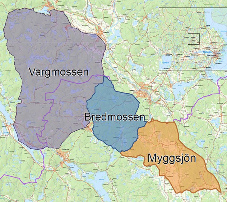 Vargmossen sträcker sig in i Säter, Smedjebacken och Hedemora kommun. Karta: Länsstyrelsen Dalarna